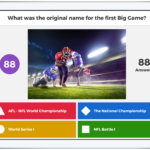 A game question in Kahoot! with four possible answers: A, B, C & D.